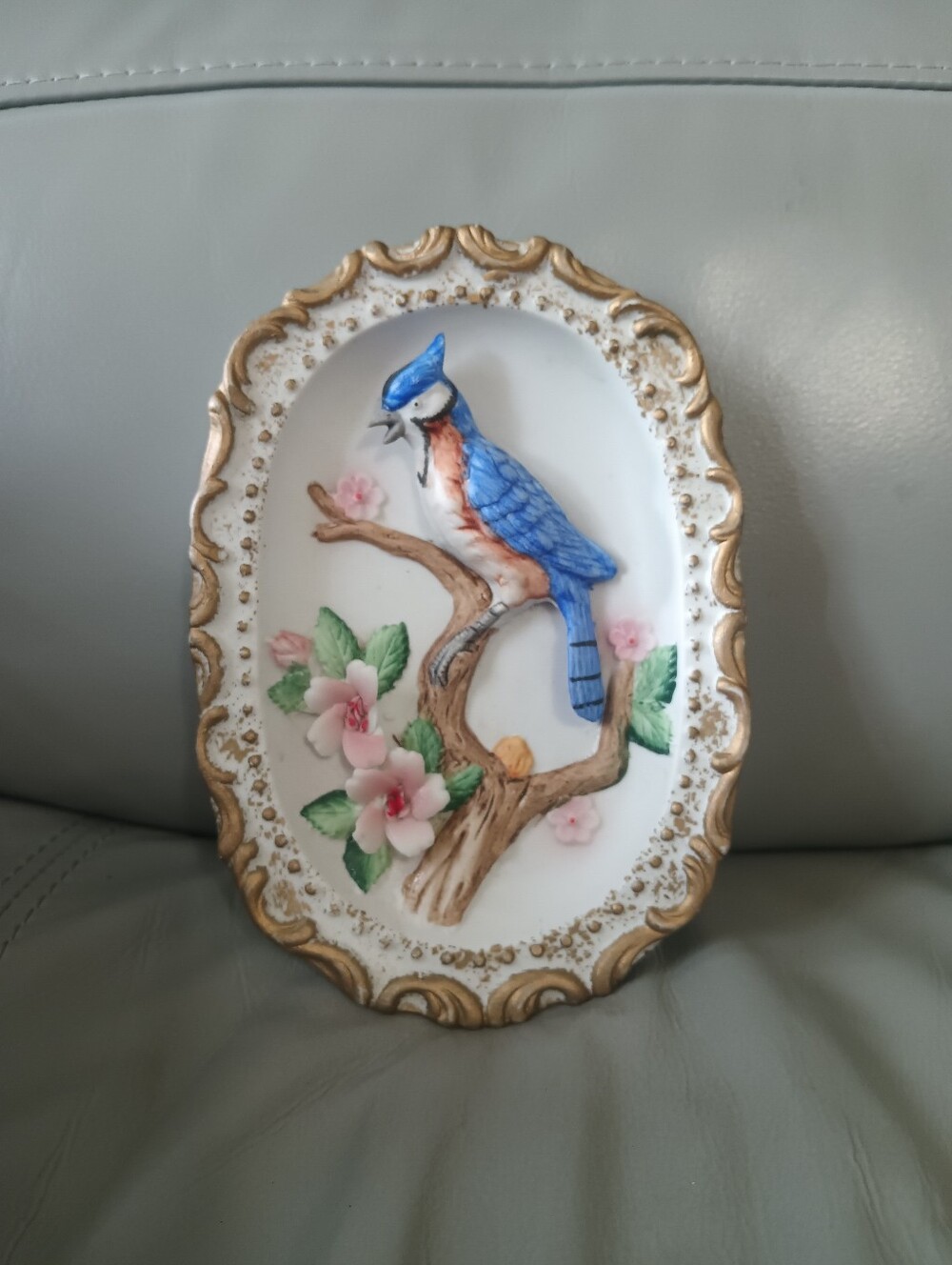Vintage Homco 3D Blue Bird Wall Plaque